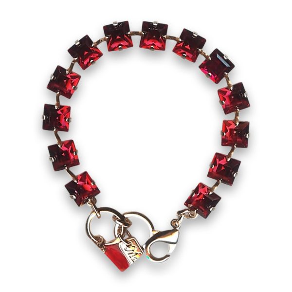 Bracelet by Mariana Woman Stunning Red Fuchsia Swarovski Crystals