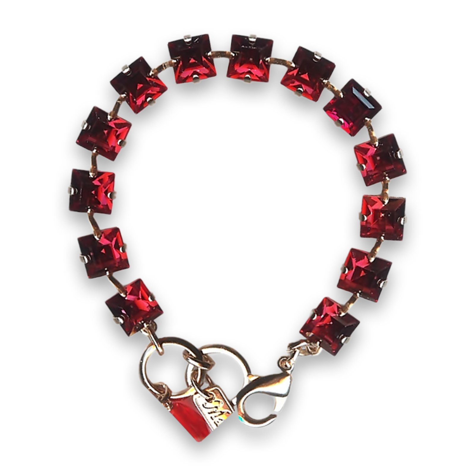 B-4431-503503-RG (3) Bracelet by Mariana Woman Stunning Red Fuchsia Swarovski Crystals - Image 1