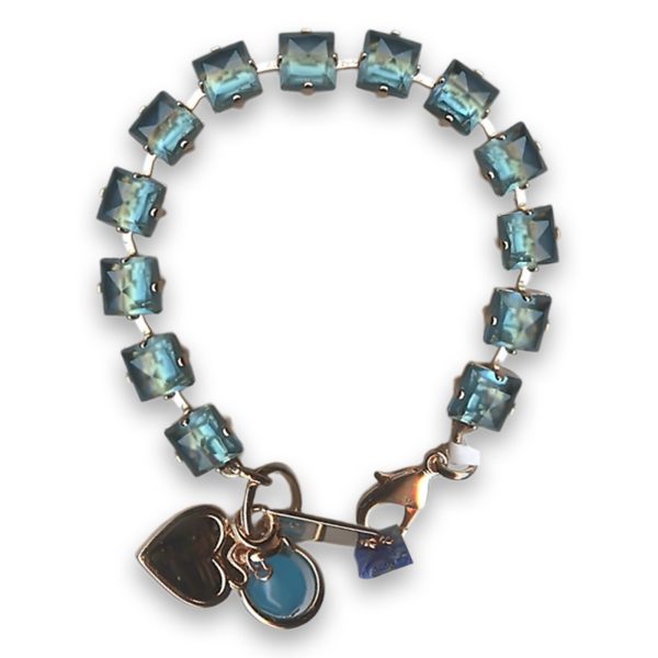 Bracelet by Mariana Woman Gorgeous Blue Topaz Mineral Swarovski Crystals