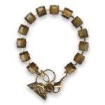 Bracelet by Mariana Woman Alluring Gold Tiger Eye Mineral Swarovski Crystals - Image 2