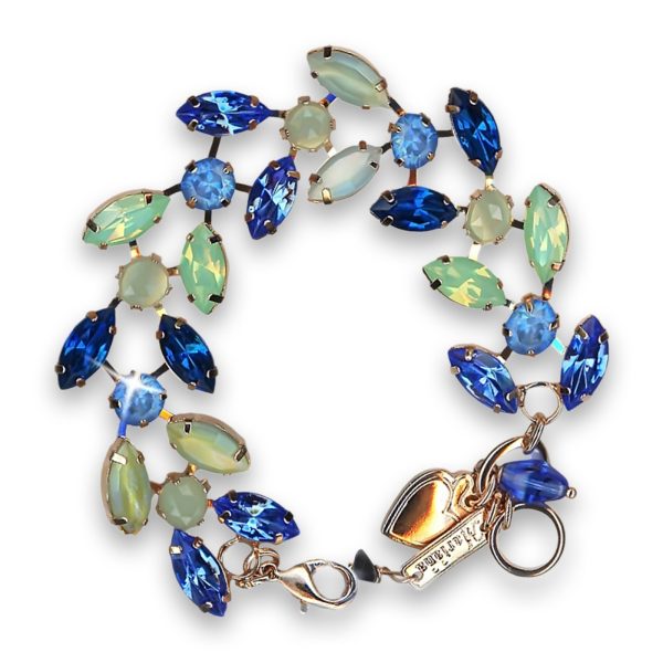 Bracelet By Mariana Woman Green Quartz Mineral and Sapphire Swarovski Crystals