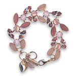 Bracelet by Mariana Woman Refined Rose Quartz Mineral and Rose Swarovski Crystals - Image 3
