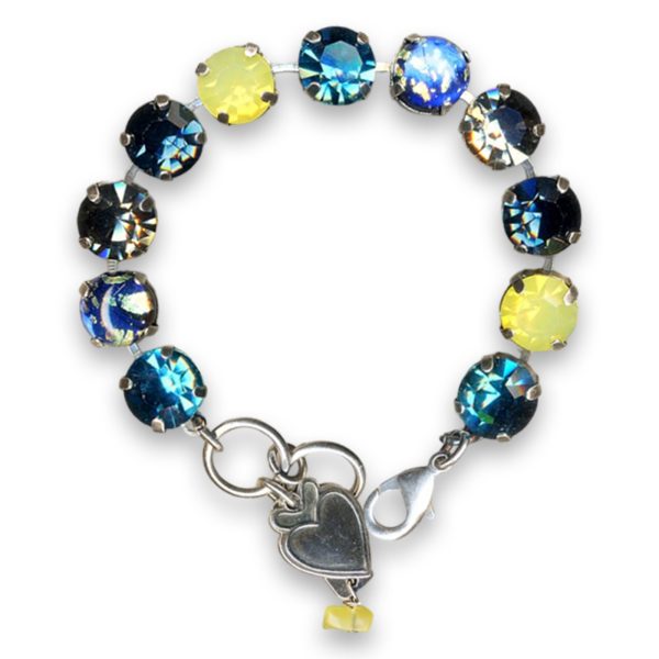 Bracelet by Mariana Woman Gorgeous Navy Blue and Yellow Opal Swarovski Crystals