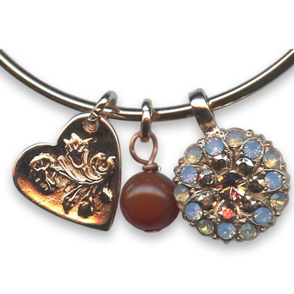 Bracelet by Mariana Woman Sleek Coral and Opal Swarovski Crystals