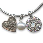 Bracelet by Mariana Woman Floral Clear and Pearl Swarovski Crystals - Image 2
