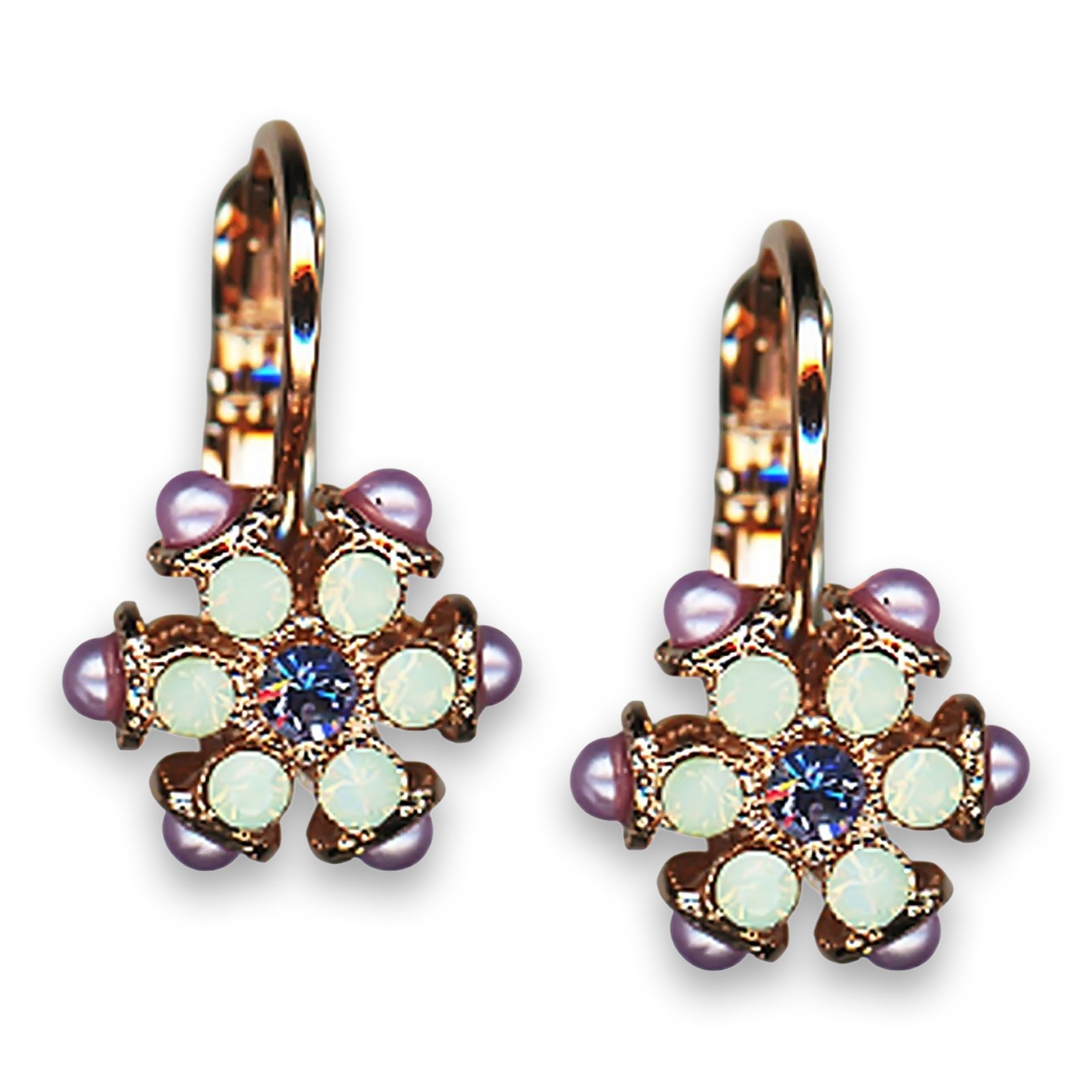 E-1005-1-1910-RG6 (1) Earrings by Mariana Woman Lovely Pearl and Opal Swarovski Crystals - Image 1