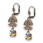 Earrings by Mariana Woman Exquisite Golden and Topaz Swarovski Crystals - Image 3
