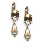 Earrings by Mariana Woman Timeless Pearl and Golden Swarovski Crystals