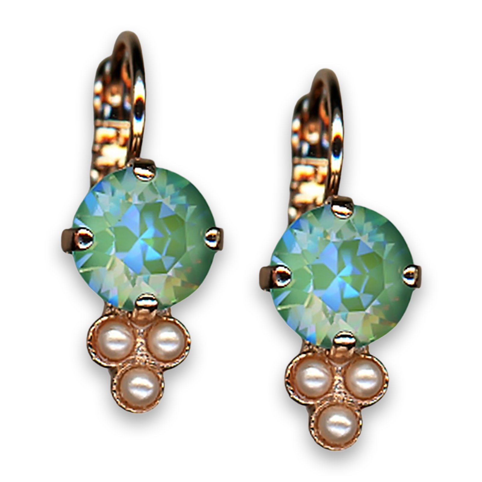 E-1010-1156-RG6 (1) Earrings by Mariana Woman Fab Silky Sage Delite Swarovski Crystals - Image 1