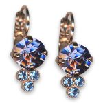 Earrings by Mariana Woman Charming Tanzanite and Sapphire Swarovski Crystals - Image 2