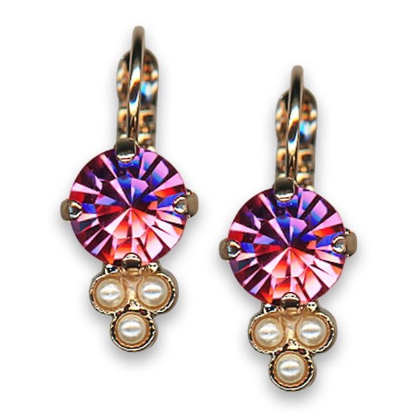 Earrings by Mariana Woman Beautiful Rose and Pearl Swarovski Crystals