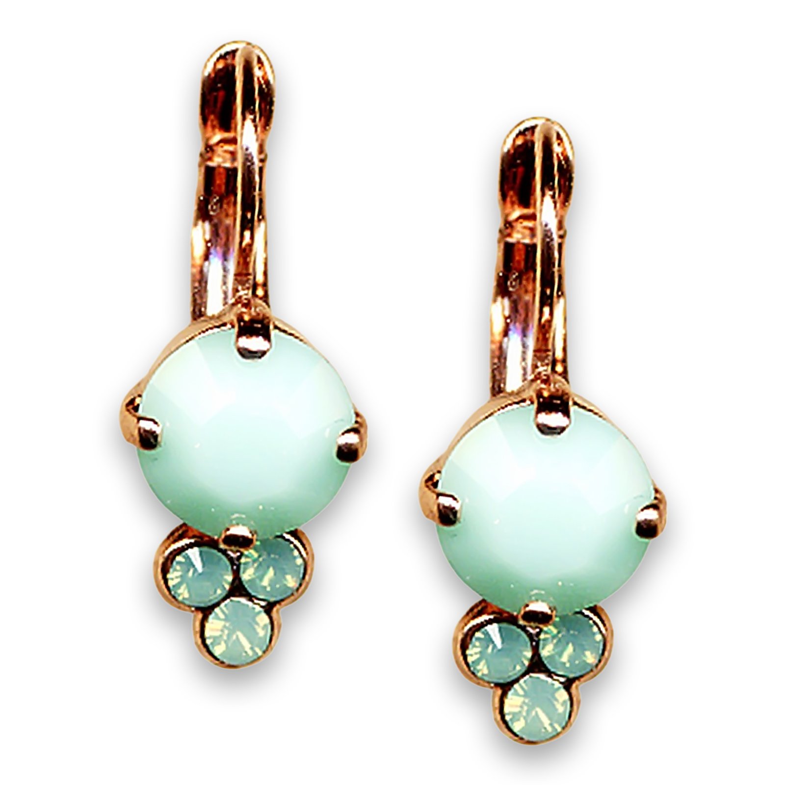 E-1010-397-RG6 (1) Earrings by Mariana Woman Adorable Mint Green Swarovski Crystals - Image 1