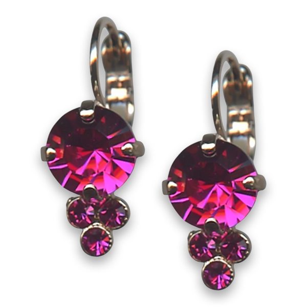 Earrings by Mariana Woman Stunning Fuchsia Swarovski Crystals
