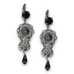 Earrings by Mariana Woman Boho Chic Jet and AB Swarovski Crystals - Image 2