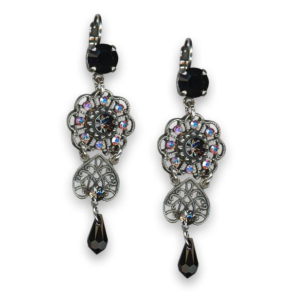 Earrings by Mariana Woman Boho Chic Jet and AB Swarovski Crystals