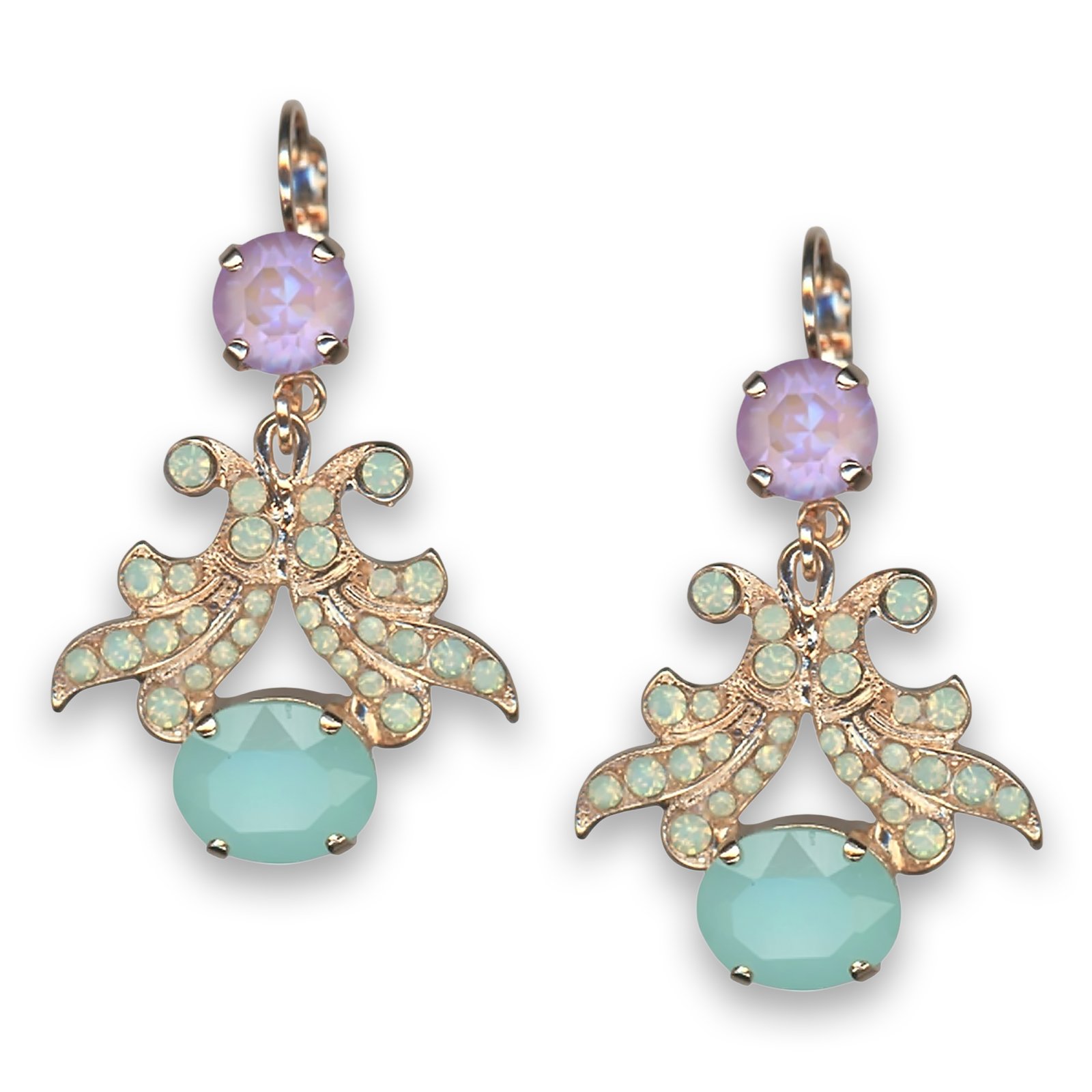 E-1023-9-1910-RG6 (1) Earrings by Mariana Woman Exquisite Lavender and Opal Swarovski Crystals - Image 1