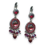 Earrings by Mariana Woman Stunning Ruby and Siam Swarovski Crystals