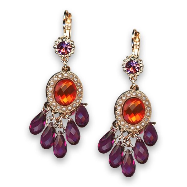 Earrings by Mariana Woman Sassy Fuchsia and Hyacinth Swarovski Crystals