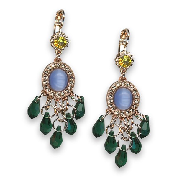 Earrings by Mariana Woman Charming Opal and Emerald Swarovski Crystals
