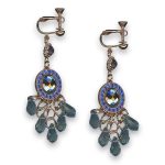Earrings by Mariana Woman Gorgeous Montana and Sapphire Swarovski Crystals - Image 2