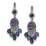 Earrings by Mariana Woman Luxurious Abalone Mineral and Montana Swarovski Crystals - Image 3