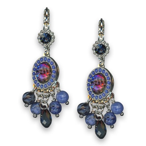 Earrings by Mariana Woman Luxurious Abalone Mineral and Montana Swarovski Crystals