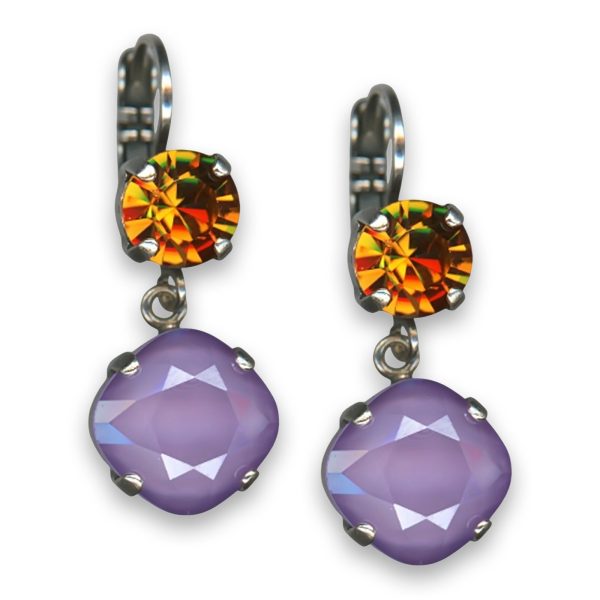 Earrings by Mariana Woman Gorgeous Lilac and Topaz Swarovski Crystals