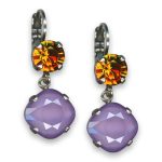 Earrings by Mariana Woman Gorgeous Lilac and Topaz Swarovski Crystals - Image 2