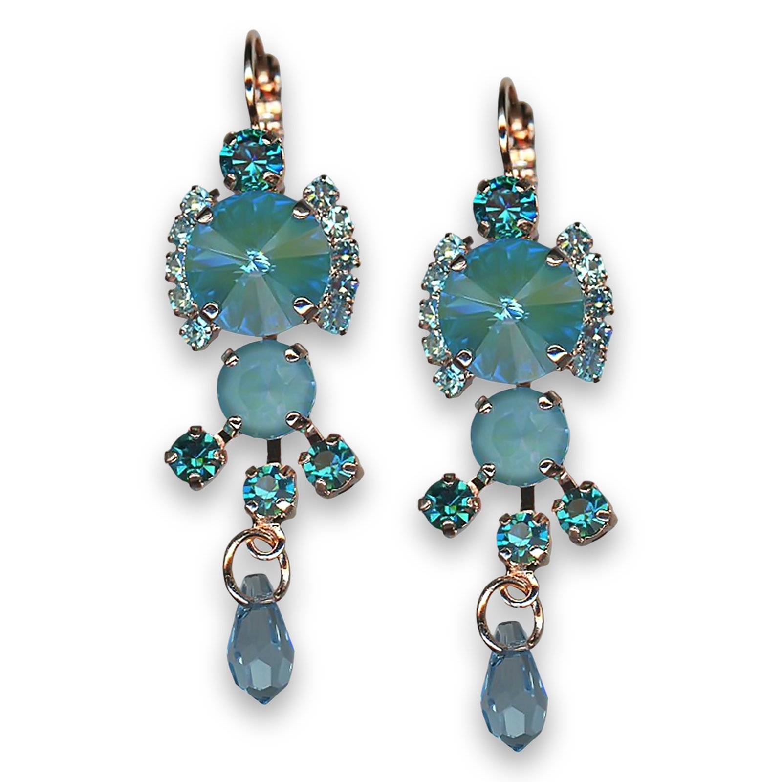 E-1326-1162-RG6 (1) Earrings by Mariana Woman Exquisite Blue Swarovski Crystals - Image 1