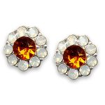 Earrings by Mariana Woman Dainty Topaz and Opal Swarovski Crystals - Image 3