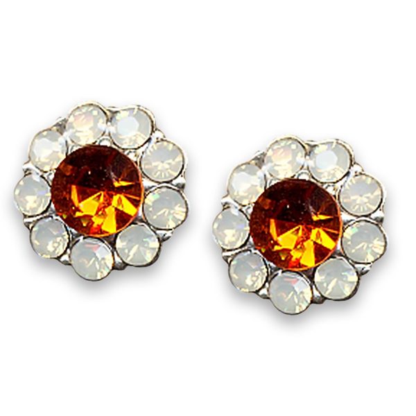 Earrings by Mariana Woman Dainty Topaz and Opal Swarovski Crystals