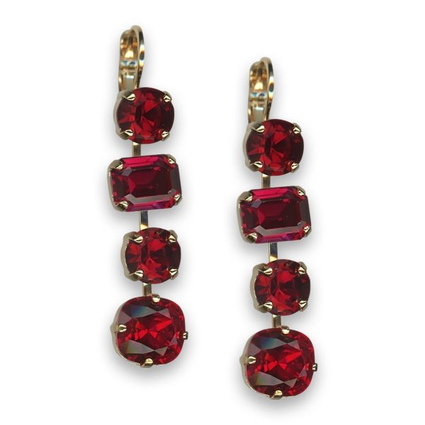 Earrings by Mariana Woman Stunning Garnet and Ruby Swarovski Crystals