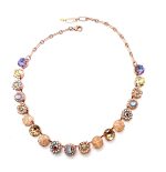 Necklace by Mariana Woman Elegant Golden and Pearl Swarovski Crystals