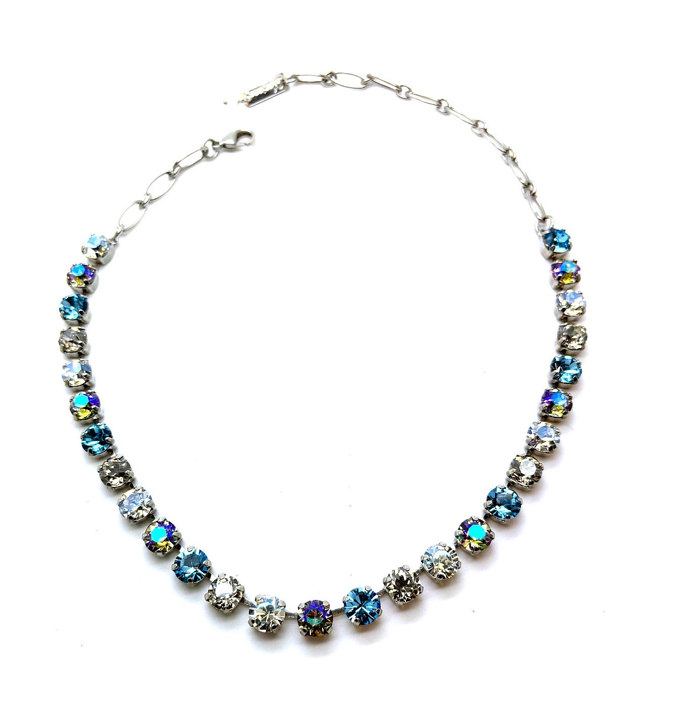 N-3252-141-RO (1) Necklace by Mariana Woman Gorgeous Aquamarine and AB Swarovski Crystals - Image 1