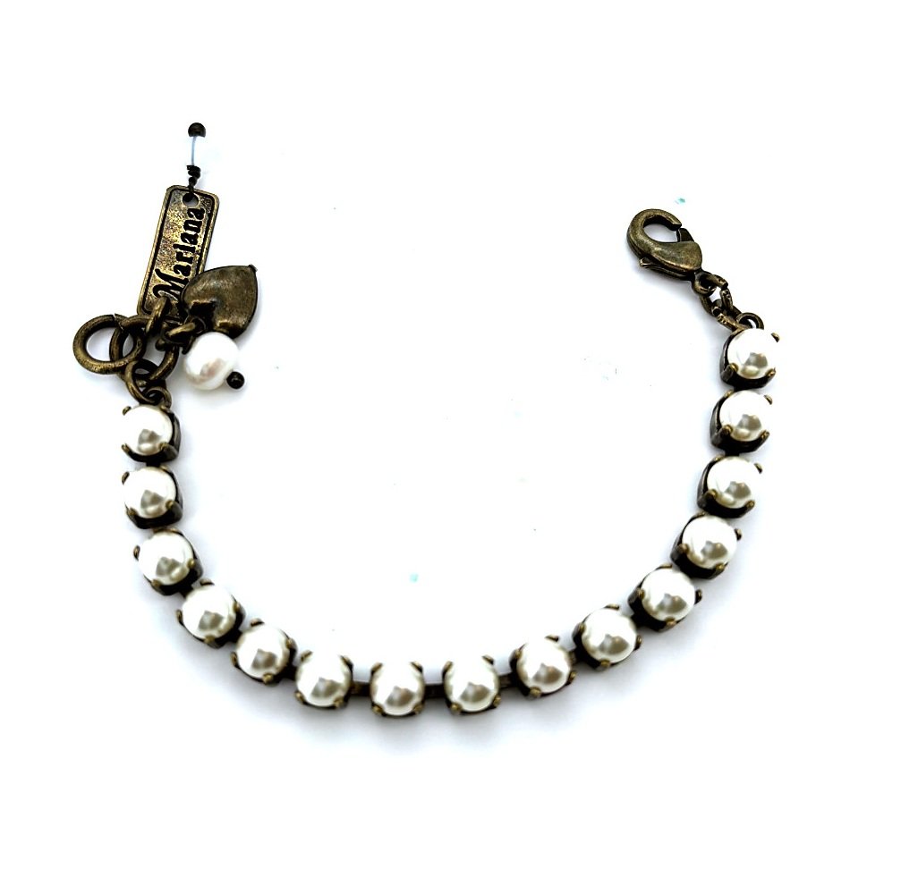 B-4000C-139139-EG (1) Bracelet by Mariana Child Size Timeless Cream Pearl Swarovski Crystals - Image 1