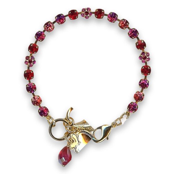 Bracelet by Mariana Woman Sassy Red and Fuchsia Swarovski Crystals