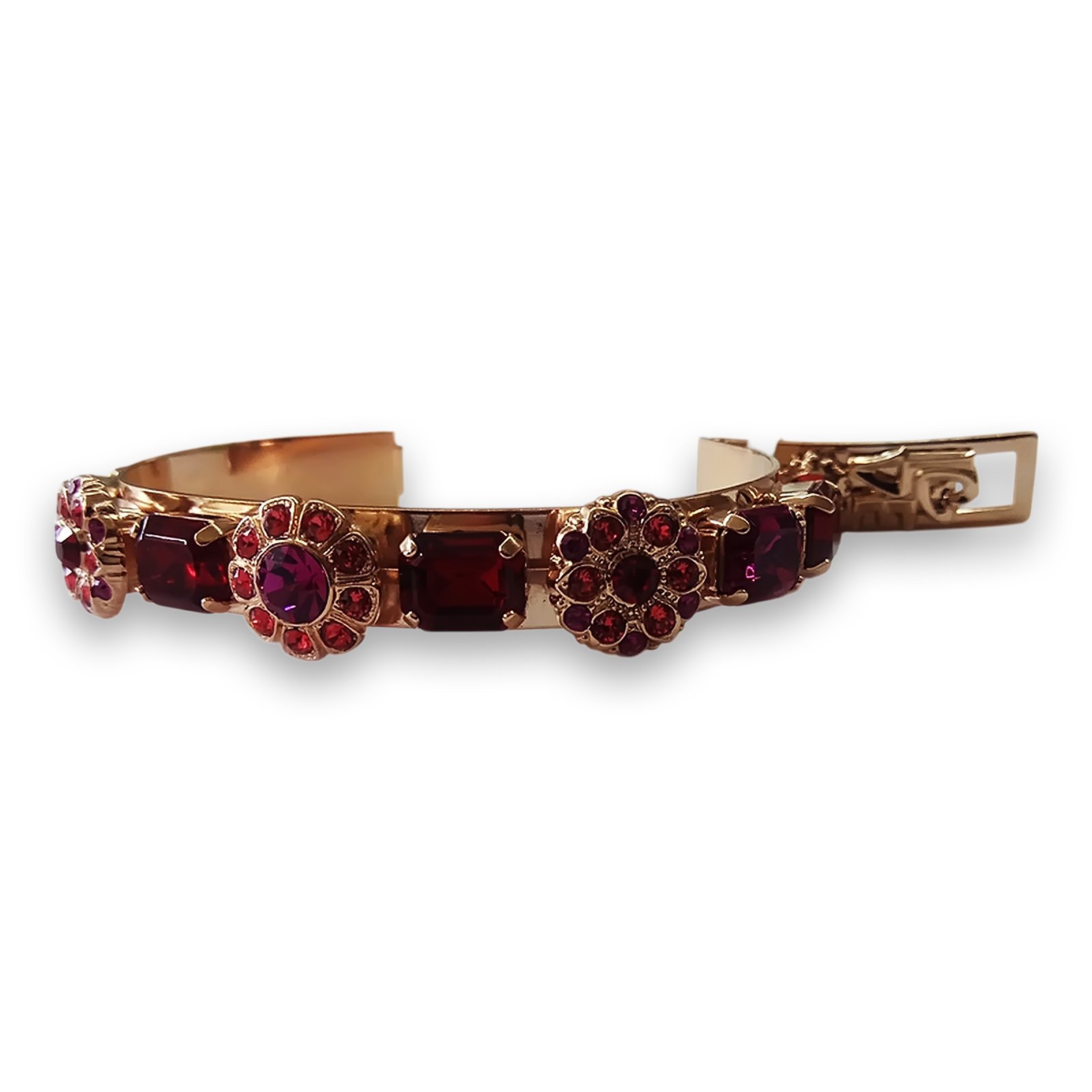 B-4011-2140-RG (1) Bracelet by Mariana Woman Bangle Red and Fuchsia Swarovski Crystals - Image 1