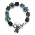 Bracelet by Mariana Woman Elegant Black Diamond and Montana Swarovski Crystals