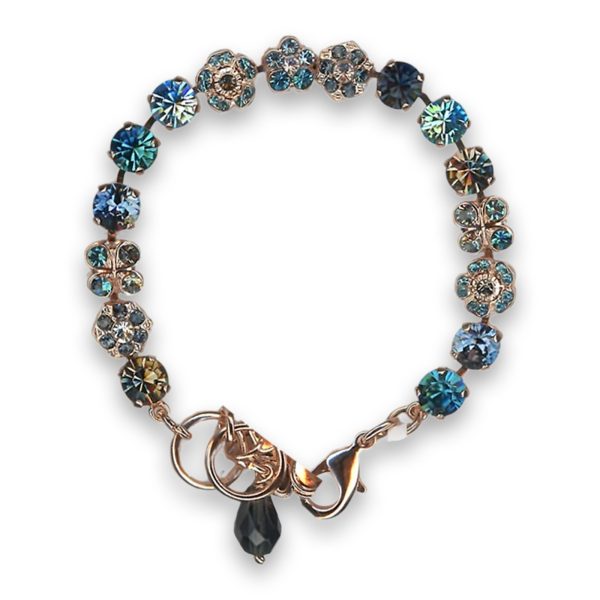 Bracelet by Mariana Woman Floral Aquamarine and Montana Swarovski Crystals