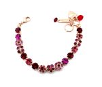 Bracelet by Mariana Woman Floral Red and Fuchsia Swarovski Crystals