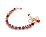 Bracelet by Mariana Woman Floral Red and Fuchsia Swarovski Crystals - Image 2
