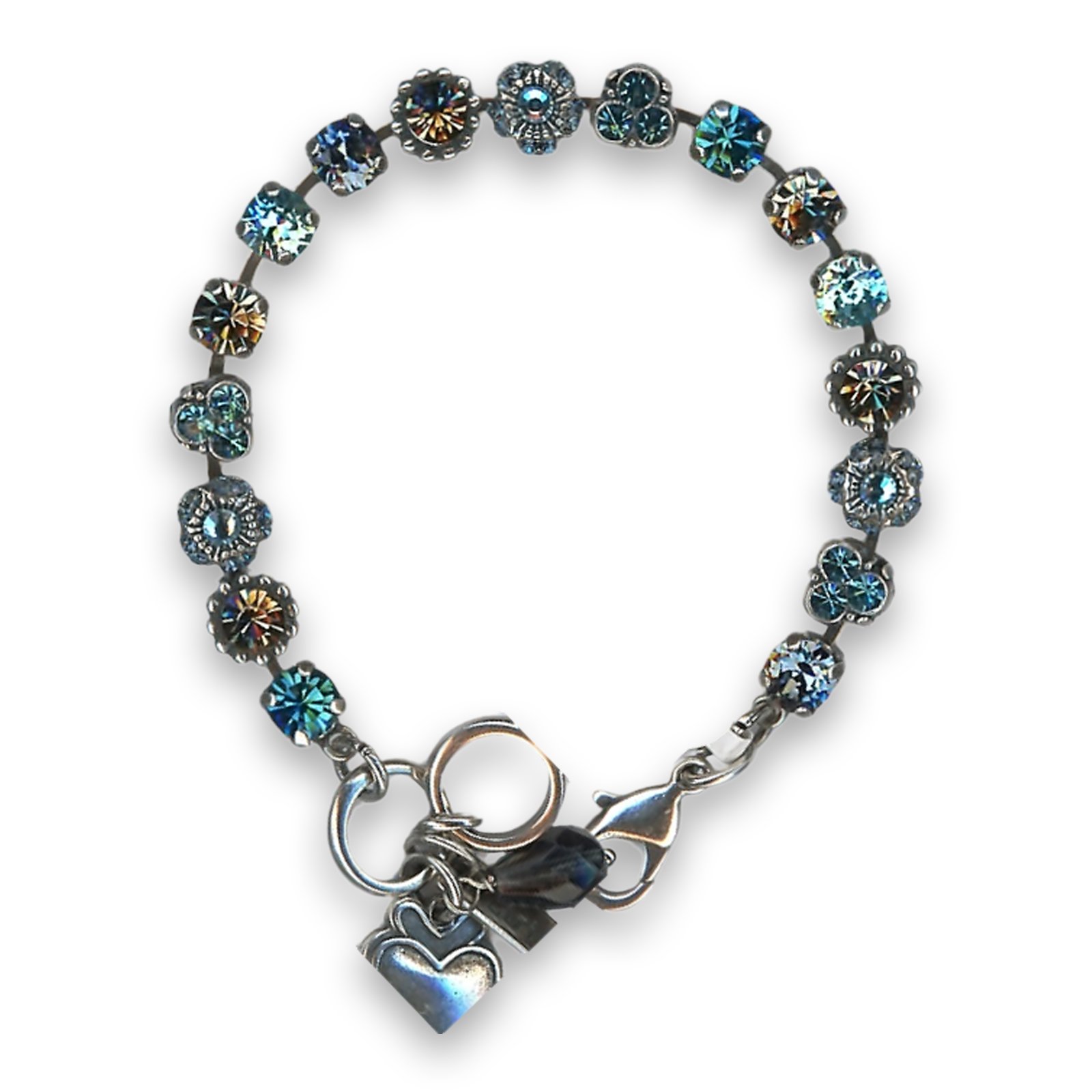 B-4028-1114-SP (2) Bracelet by Mariana Woman Precious Indicolite and Aquamarine Swarovski Crystals - Image 1