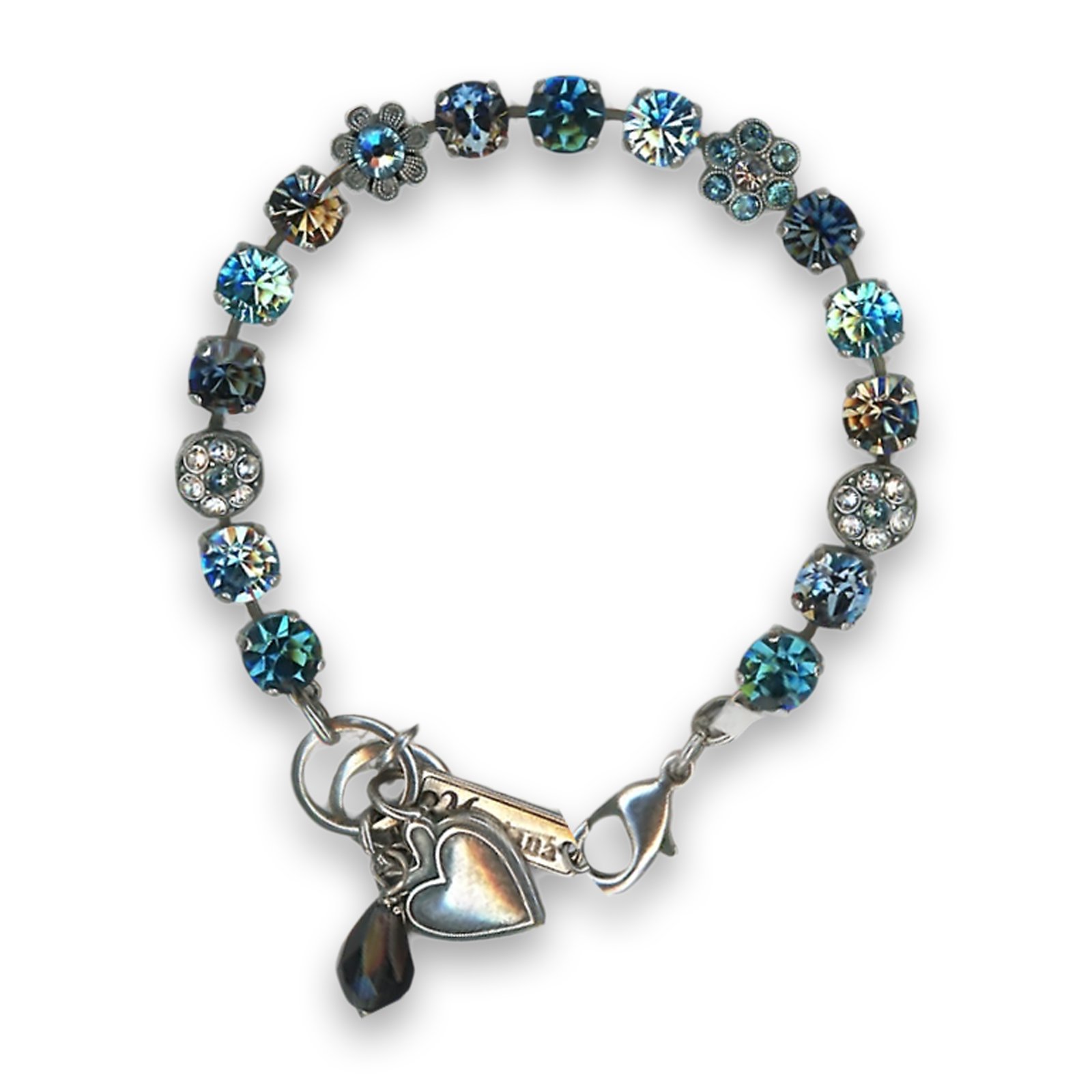 B-4044-5-1114-SP (1) Bracelet by Mariana Woman Beautiful Montana and Aquamarine Swarovski Crystals - Image 1