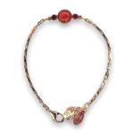 Bracelet by Mariana Woman Sleek Red Opal Mineral and Red Swarovski Crystals - Image 2
