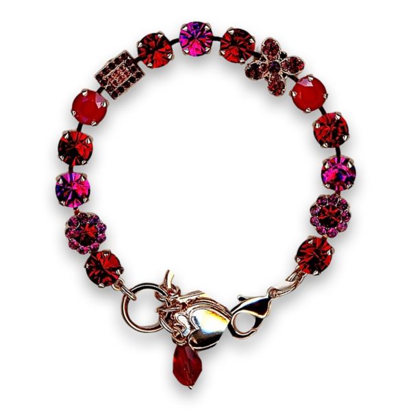Bracelet by Mariana Woman Stunning Red and Fuchsia Swarovski Crystals
