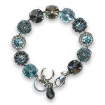 Bracelet by Mariana Woman Exquisite Black Diamond and Aquamarine Swarovski Crystals - Image 2