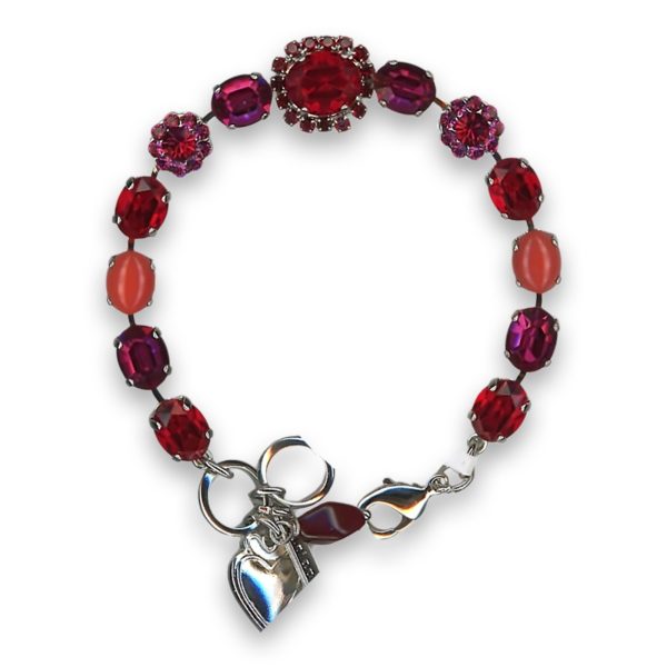 Bracelet by Mariana Woman Sophisticated Red and Fuchsia Swarovski Crystals