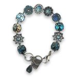 Bracelet by Mariana Woman Alluring Montana and Aquamarine Swarovski Crystals - Image 2