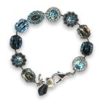 Bracelet by Mariana Woman Beautiful Aquamarine and Montana Swarovski Crystals