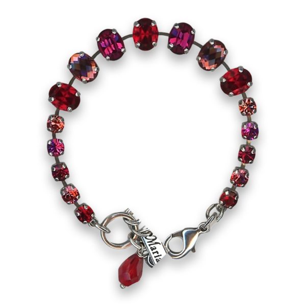 Bracelet by Mariana Woman Gorgeous Red and Fuchsia Swarovski Crystals